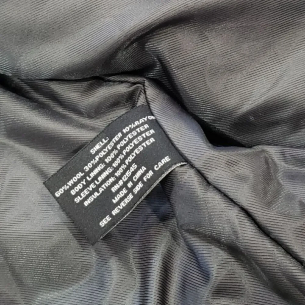 London Fog Men's Gray Wool Pea Coat L